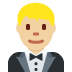 man in tuxedo: medium-light skin tone on Twitter/X