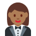woman in tuxedo: medium-dark skin tone on Twitter/X