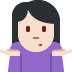 woman shrugging: light skin tone on Twitter/X
