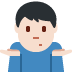 man shrugging: light skin tone on Twitter/X