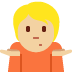 person shrugging: medium-light skin tone on Twitter/X