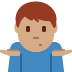 man shrugging: medium skin tone on Twitter/X