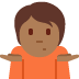 person shrugging: medium-dark skin tone on Twitter/X