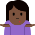 woman shrugging: dark skin tone on Twitter/X