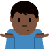 man shrugging: dark skin tone on Twitter/X
