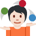 person juggling: light skin tone on Twitter/X