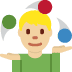 man juggling: medium-light skin tone on Twitter/X