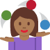 woman juggling: medium-dark skin tone on Twitter/X