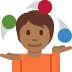 person juggling: medium-dark skin tone on Twitter/X