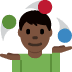 man juggling: dark skin tone on Twitter/X