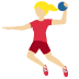 woman playing handball: medium-light skin tone on Twitter/X