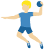 man playing handball: medium-light skin tone on Twitter/X