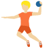 person playing handball: medium-light skin tone on Twitter/X