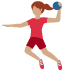 woman playing handball: medium skin tone on Twitter/X