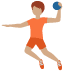 person playing handball: medium skin tone on Twitter/X