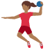 woman playing handball: medium-dark skin tone on Twitter/X