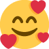 smiling face with hearts on Twitter/X