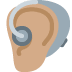 ear with hearing aid: medium skin tone on Twitter/X