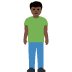 man standing: dark skin tone on Twitter/X