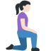 woman kneeling facing right: light skin tone on Twitter/X