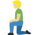 man kneeling: medium-light skin tone on Twitter/X