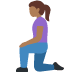 woman kneeling: medium-dark skin tone on Twitter/X