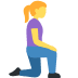 woman kneeling facing right on Twitter/X