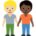 people holding hands: medium-light skin tone, dark skin tone on Twitter/X