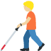person with white cane: medium-light skin tone on Twitter/X
