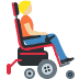 person in motorized wheelchair facing right: medium-light skin tone on Twitter/X