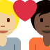 couple with heart: person, person, medium-light skin tone, dark skin tone on Twitter/X