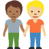 people holding hands: medium-dark skin tone, medium-light skin tone on Twitter/X