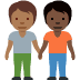 people holding hands: medium-dark skin tone, dark skin tone on Twitter/X