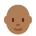 person: medium-dark skin tone, bald on Twitter/X