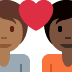 couple with heart: person, person, medium-dark skin tone, dark skin tone on Twitter/X