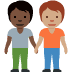 people holding hands: dark skin tone, medium skin tone on Twitter/X