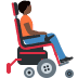 person in motorized wheelchair facing right: dark skin tone on Twitter/X