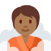 person in steamy room: medium-dark skin tone on Twitter/X