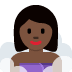 woman in steamy room: dark skin tone on Twitter/X