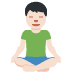 man in lotus position: light skin tone on Twitter/X