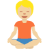 person in lotus position: medium-light skin tone on Twitter/X