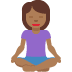 woman in lotus position: medium-dark skin tone on Twitter/X