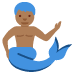 merman: medium-dark skin tone on Twitter/X