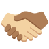 handshake: medium-light skin tone, medium-dark skin tone on Twitter/X