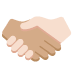 handshake: medium skin tone, light skin tone on Twitter/X