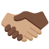 handshake: medium skin tone, dark skin tone on Twitter/X