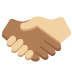 handshake: medium-dark skin tone, medium-light skin tone on Twitter/X