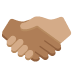 handshake: medium-dark skin tone, medium skin tone on Twitter/X