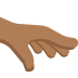 palm down hand: medium-dark skin tone on Twitter/X