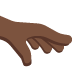 palm down hand: dark skin tone on Twitter/X